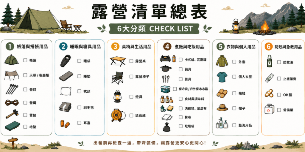 露營要帶什麼check list